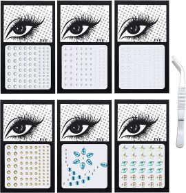 Besteel Face Gems Face jewels Stick on Eye Jewels Face Rhinestones for Makeup Eye Body Nail Face Gems Rhinestone Stickers for Women - 6pcs-C