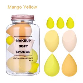 7Pcs Makeup Sponge Set Face Beauty Cosmetic Powder Puff for Foundation Cream Concealer Make Up Blender Tools Sponge косметика - Mango Yellow