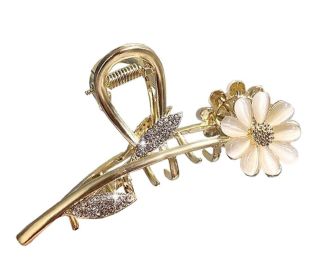 Hair Claw Clip, Elegant Metal Claw Clip, Large Jaw Clip Hair Clamp, Flower-5 - ST-BEA11057981-EMMA03767