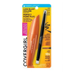 COVERGIRL Lash Blast Volume Mascara Waterproof + Perfect Point Plus Eyeliner Pencil Value Pack, 825 Very Black + Black Onyx - COVERGIRL