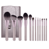 12Pcs Makeup Brushes Face Lip Eyebrows powder brush+Professional makeup Bag - default
