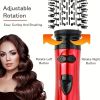 2-in-1 Electric Rotating Curling Comb and Hair Dryer for Salon-Quality Styling at Home - Red