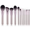 12Pcs Makeup Brushes Face Lip Eyebrows powder brush+Professional makeup Bag - default