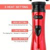 2-in-1 Electric Rotating Curling Comb and Hair Dryer for Salon-Quality Styling at Home - Red