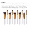 10 pcs makeup brush set  Portable fashion high-end beauty tool set (White  Golden) with bag - White  Golden