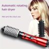 2-in-1 Electric Rotating Curling Comb and Hair Dryer for Salon-Quality Styling at Home - Red