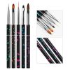 1Set Nail Pen Tool Set Light Therapy Pen Crystal Pen Silicone Pen Point Drill Pen Color Painting Pen Light Therapy Pen Set - Black