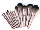 12Pcs Makeup Brushes Face Lip Eyebrows powder brush+Professional makeup Bag - default